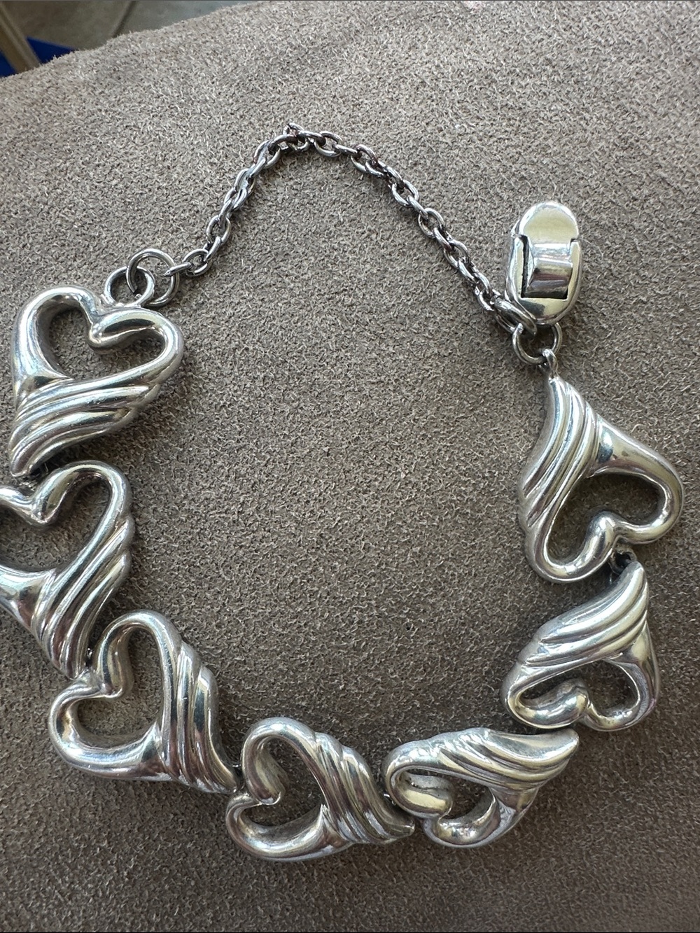 Silver Heart Link Bracelet - Sterling silver 925